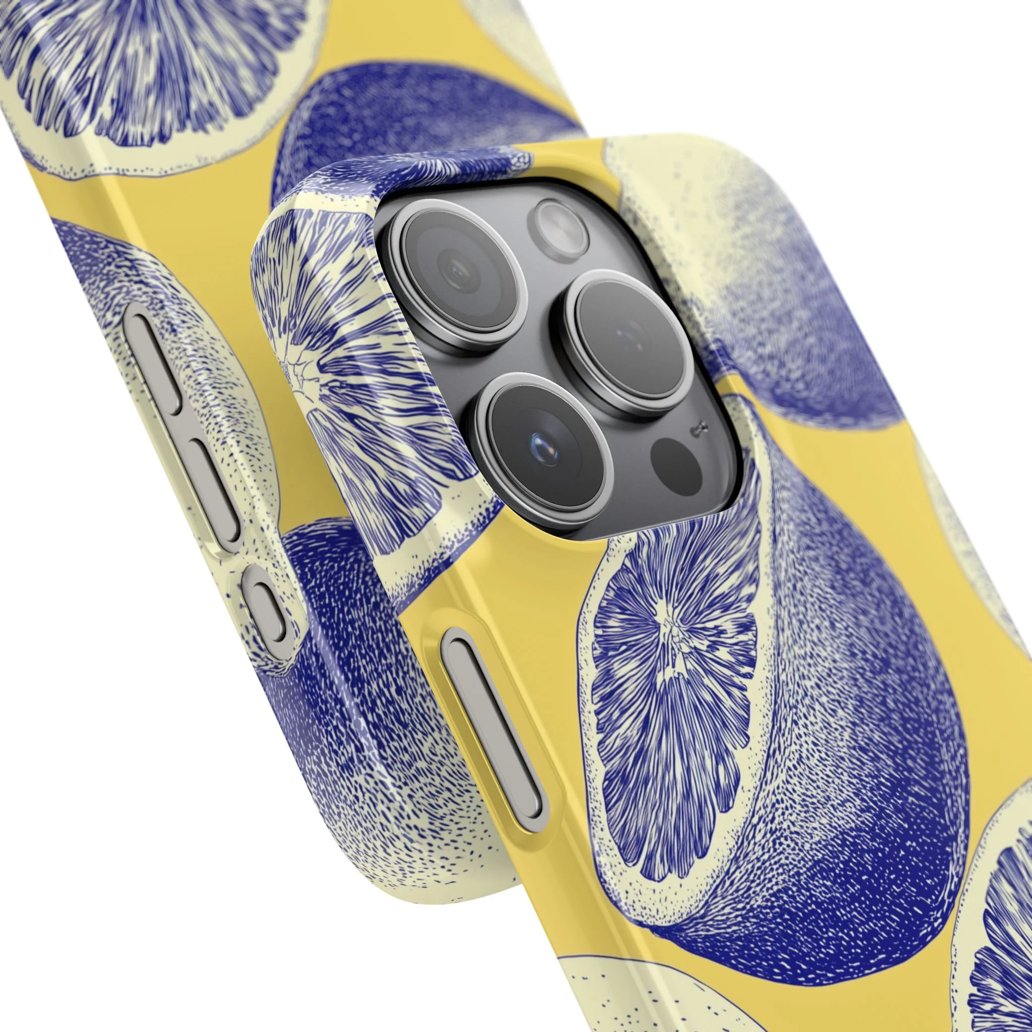 Indigo Citrus - Slim Phone Case - Image 100
